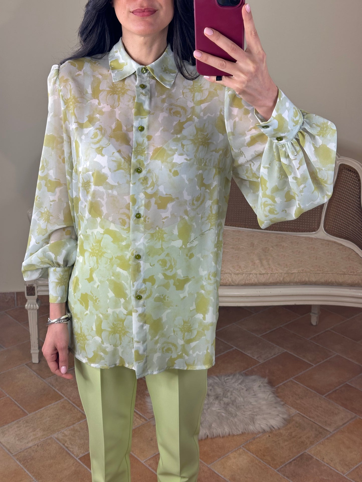 Silence Limited Flower Shirt GREEN