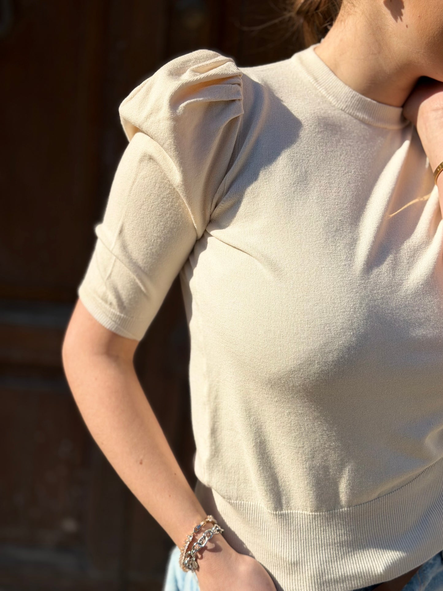 Haveone Maglia manica a sbuffo BURRO