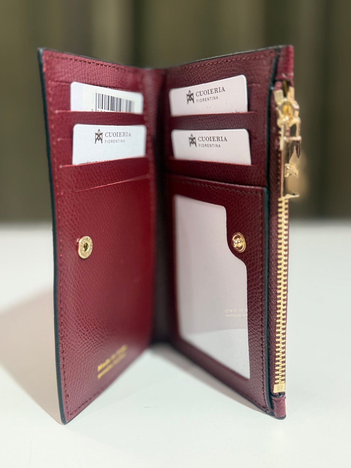 Cuoieria Fiorentina Alice portacarte di credito Nero e bordeaux