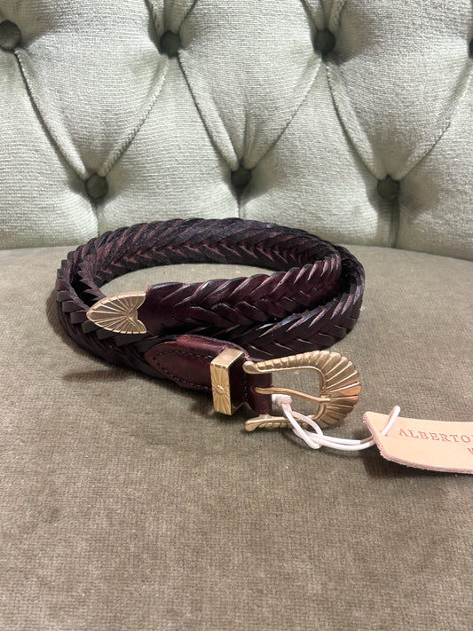 Alberto Luti Cintura TRECCIA Moro