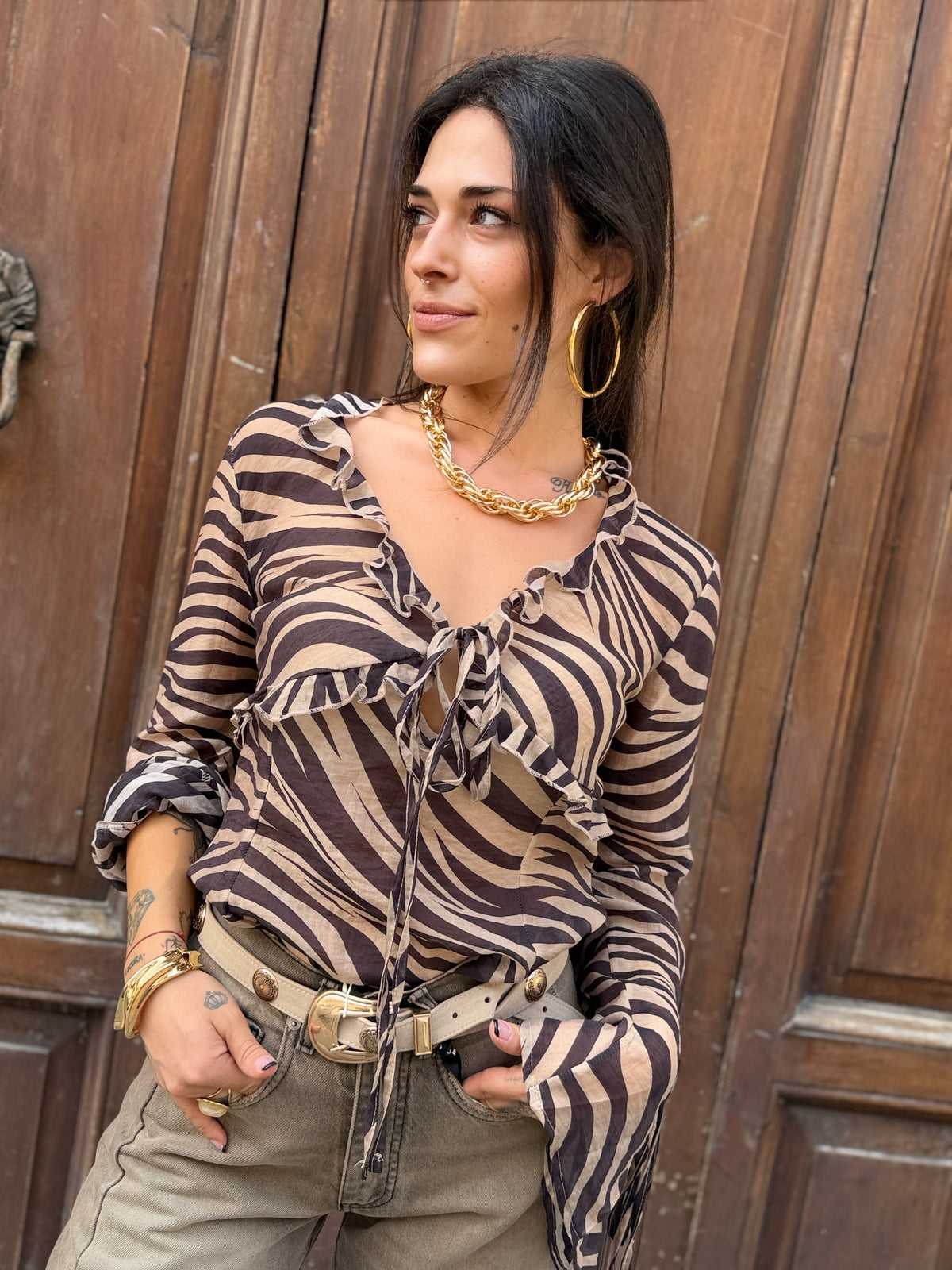 Tensionein Blusa Zebra
