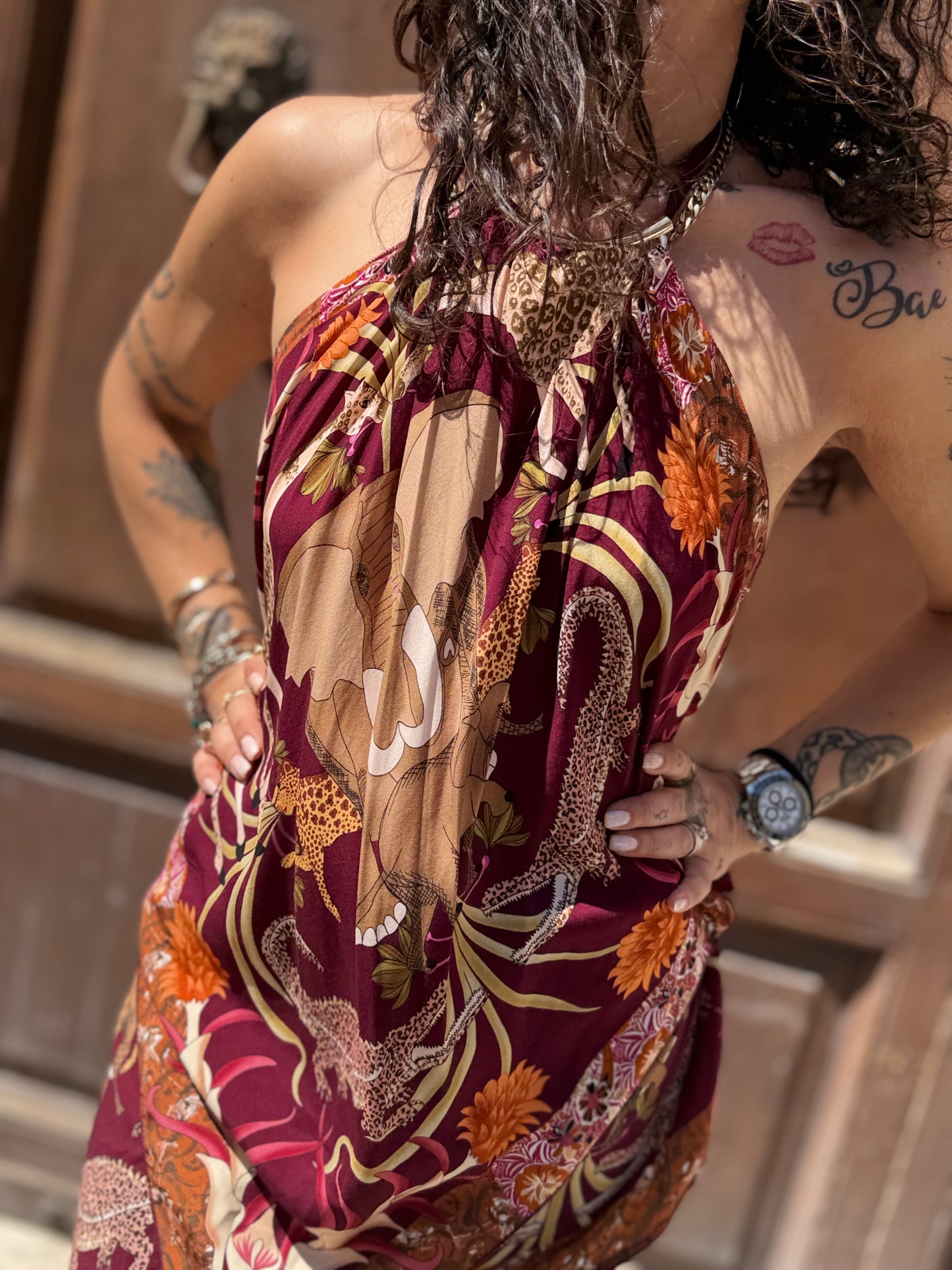 Tensione in top foulard INDIA