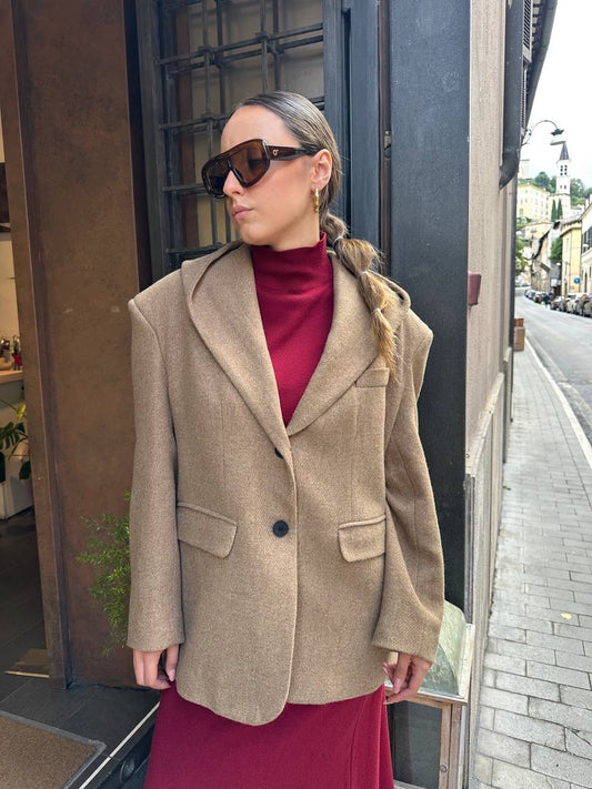 Eleh Giacca-coat in lana BEIGE