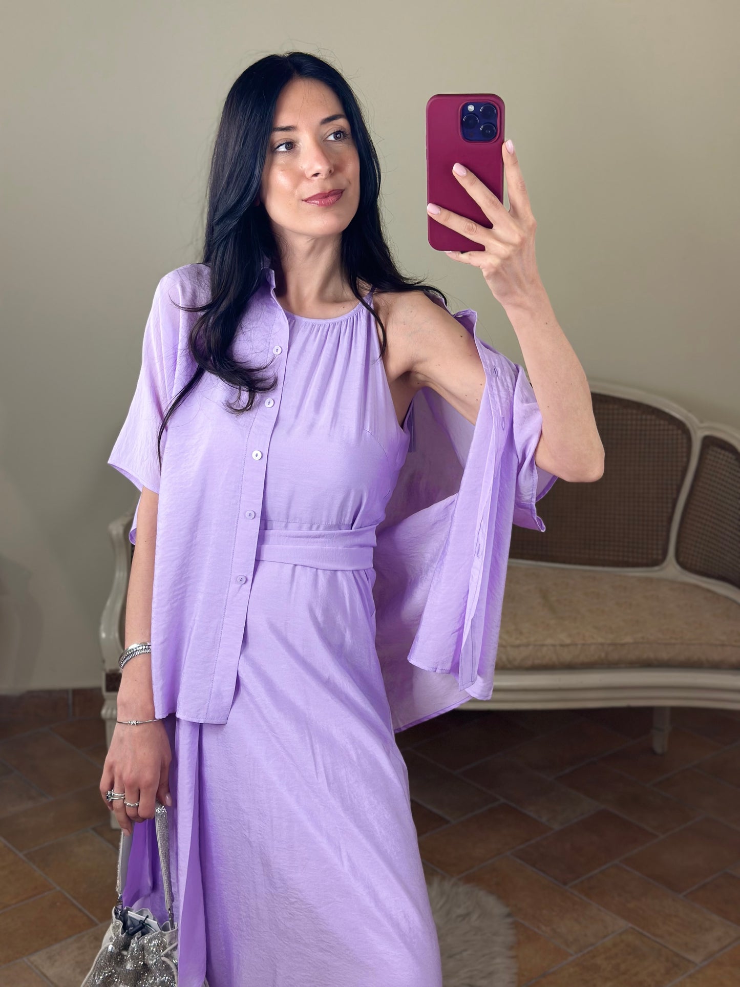 Anonyme camicia TENCEL violet