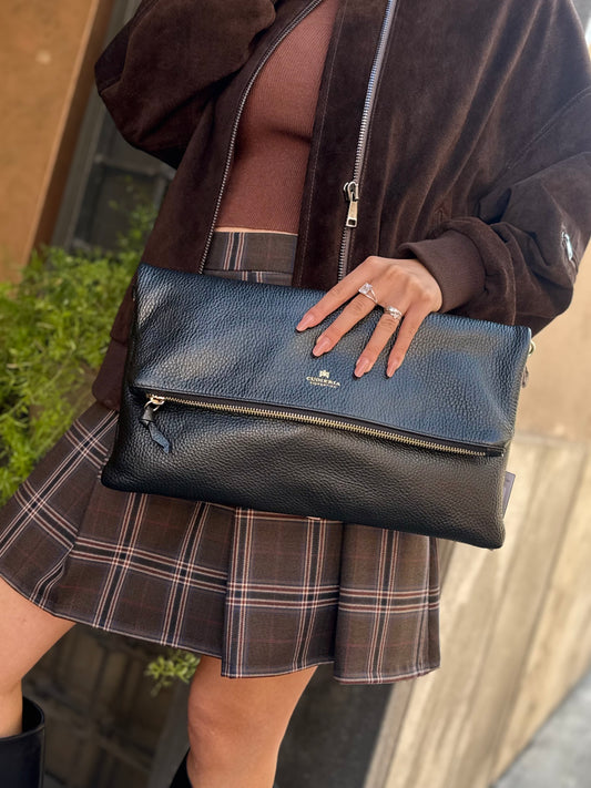 Cuoieria Fiorentina VELVET FLAP BAG XL nero