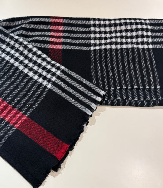 Sciarpa tartan NERO/ROSSO/BIANCO
