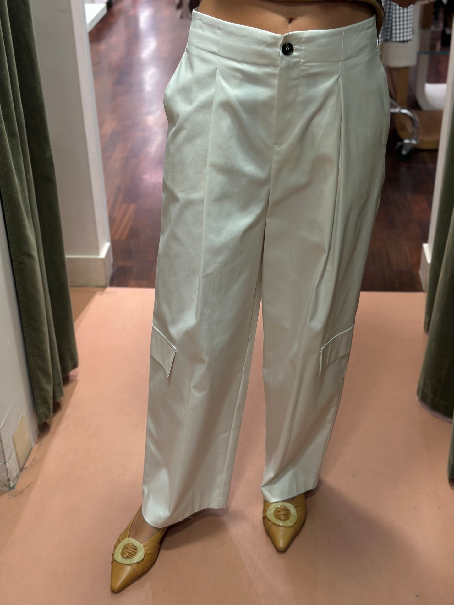 Tensione in Pantalone Cargo vaniglia