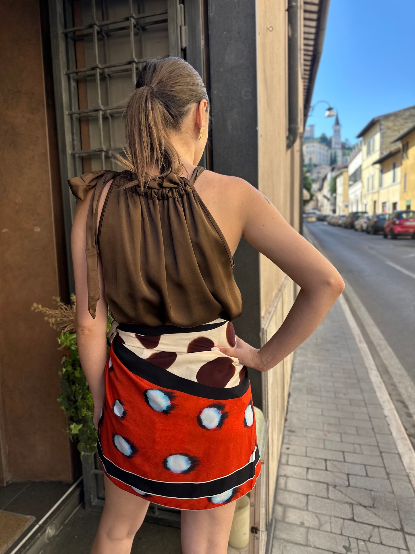 Tensione in Gonna corta foulard Rossa