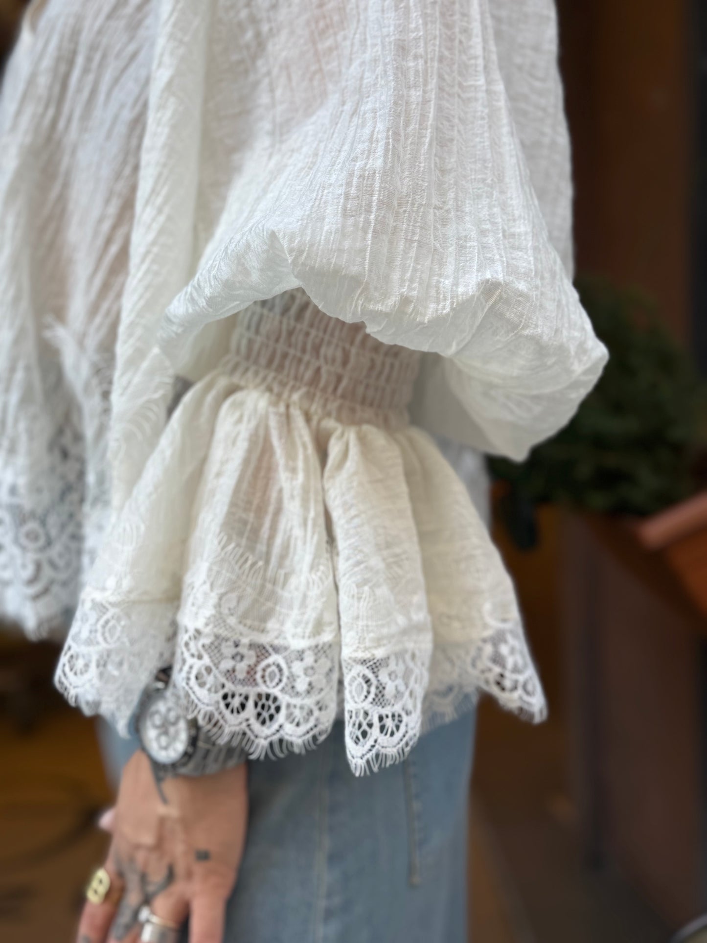 Tensione in Blusa pizzo Panna