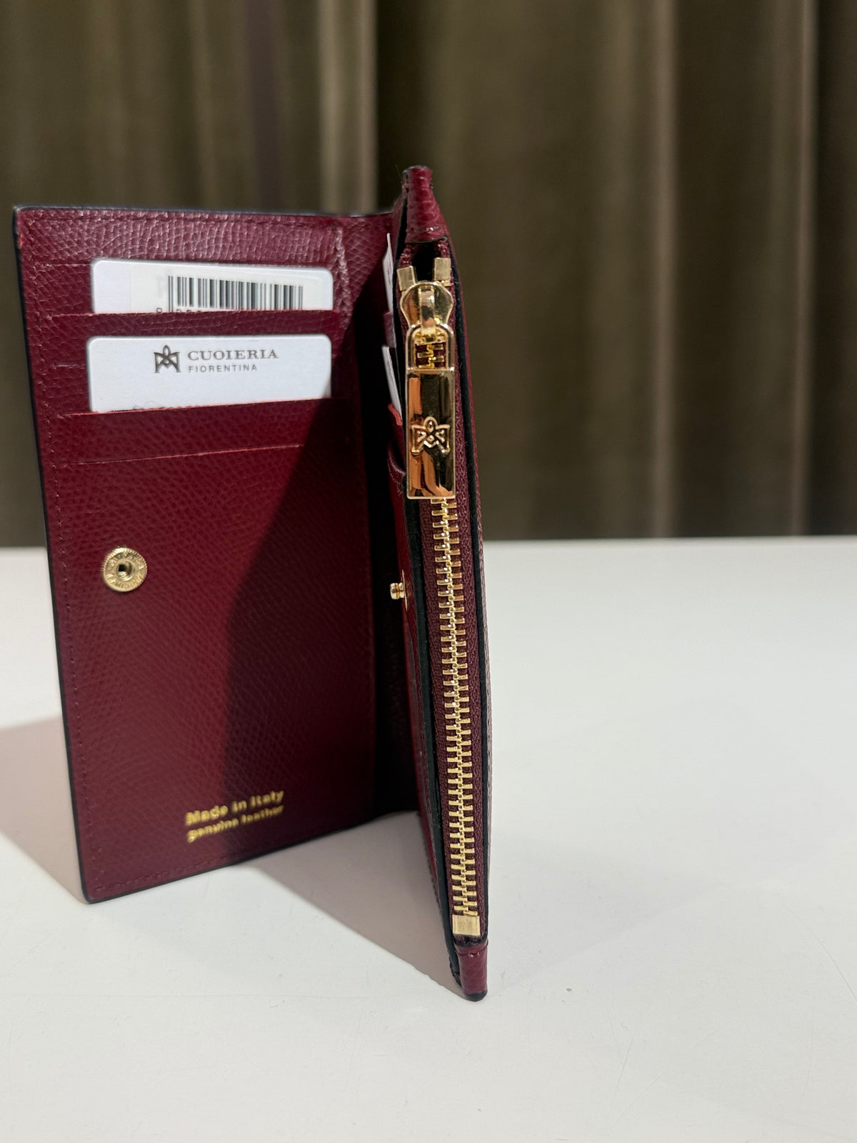 Cuoieria Fiorentina Alice portacarte di credito Nero e bordeaux