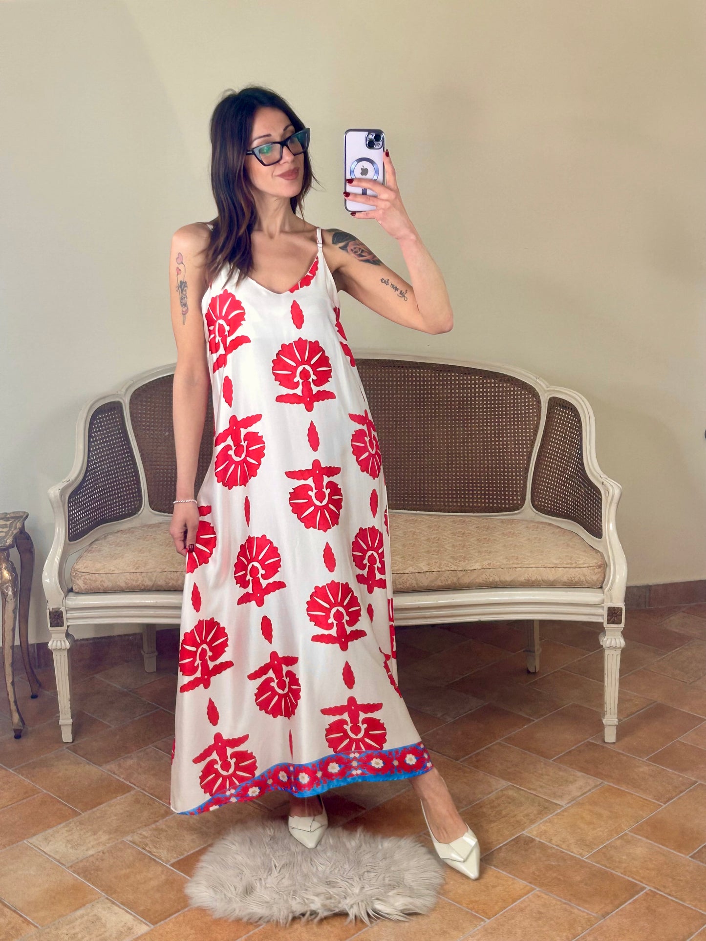 Anonyme EGYPT LONGDRESS red