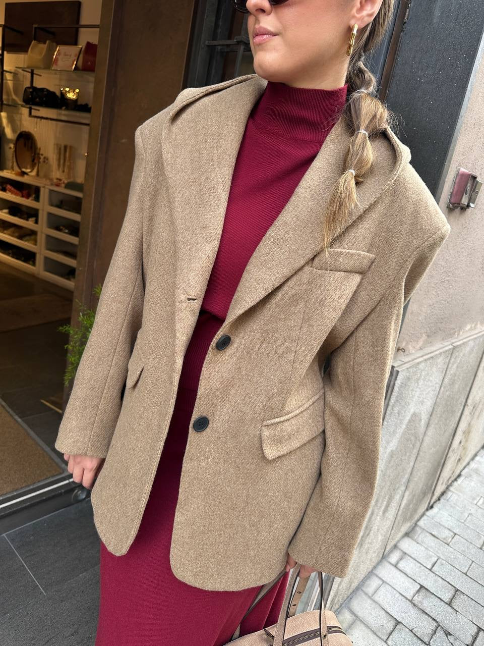 Eleh Giacca-coat in lana BEIGE