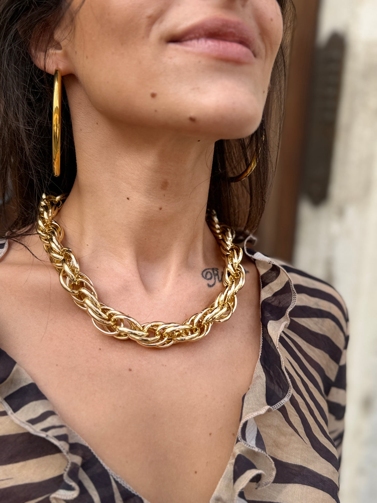 Collana con catena intrecciata ORO