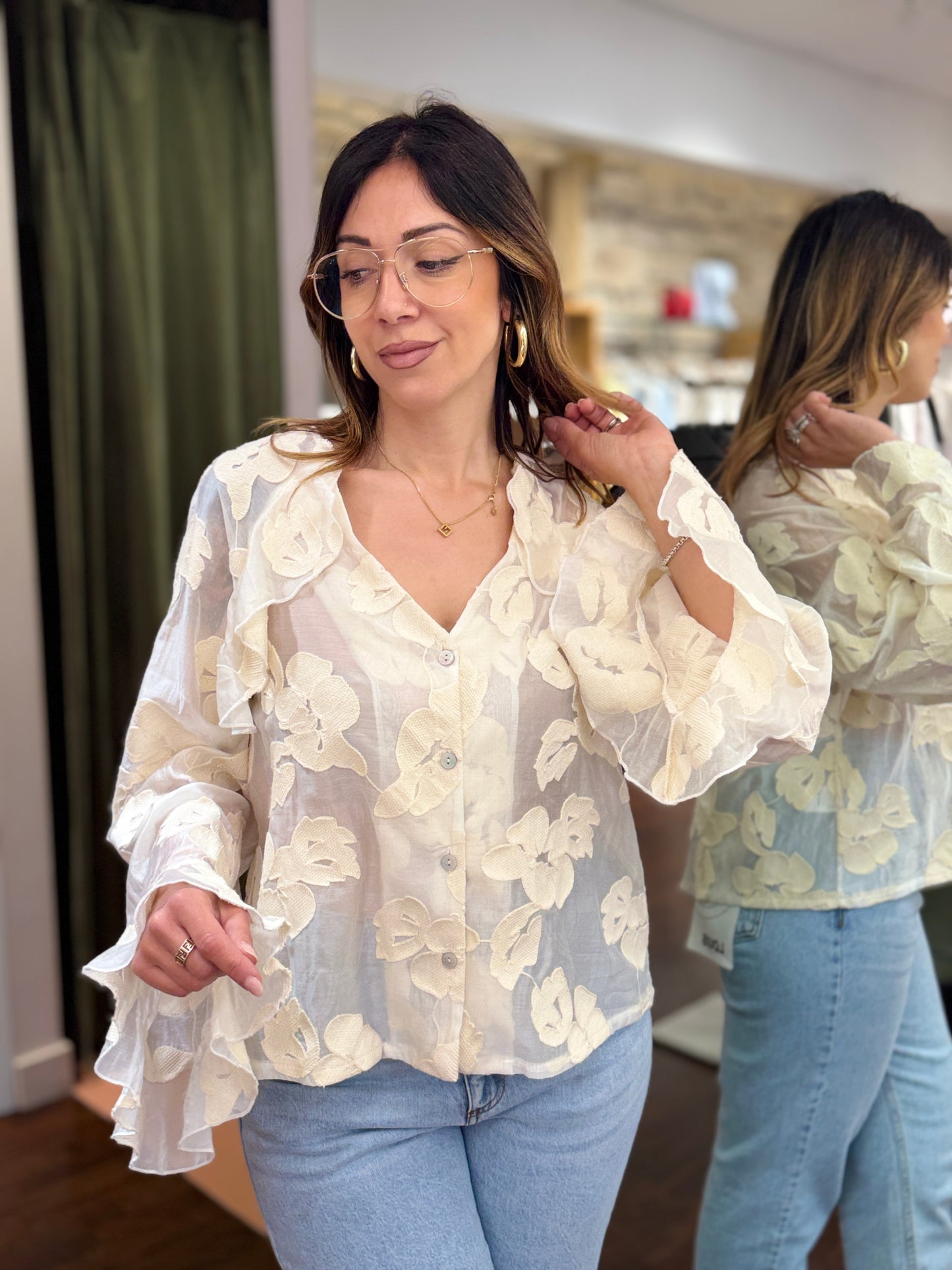 Camicia con ricami BURRO