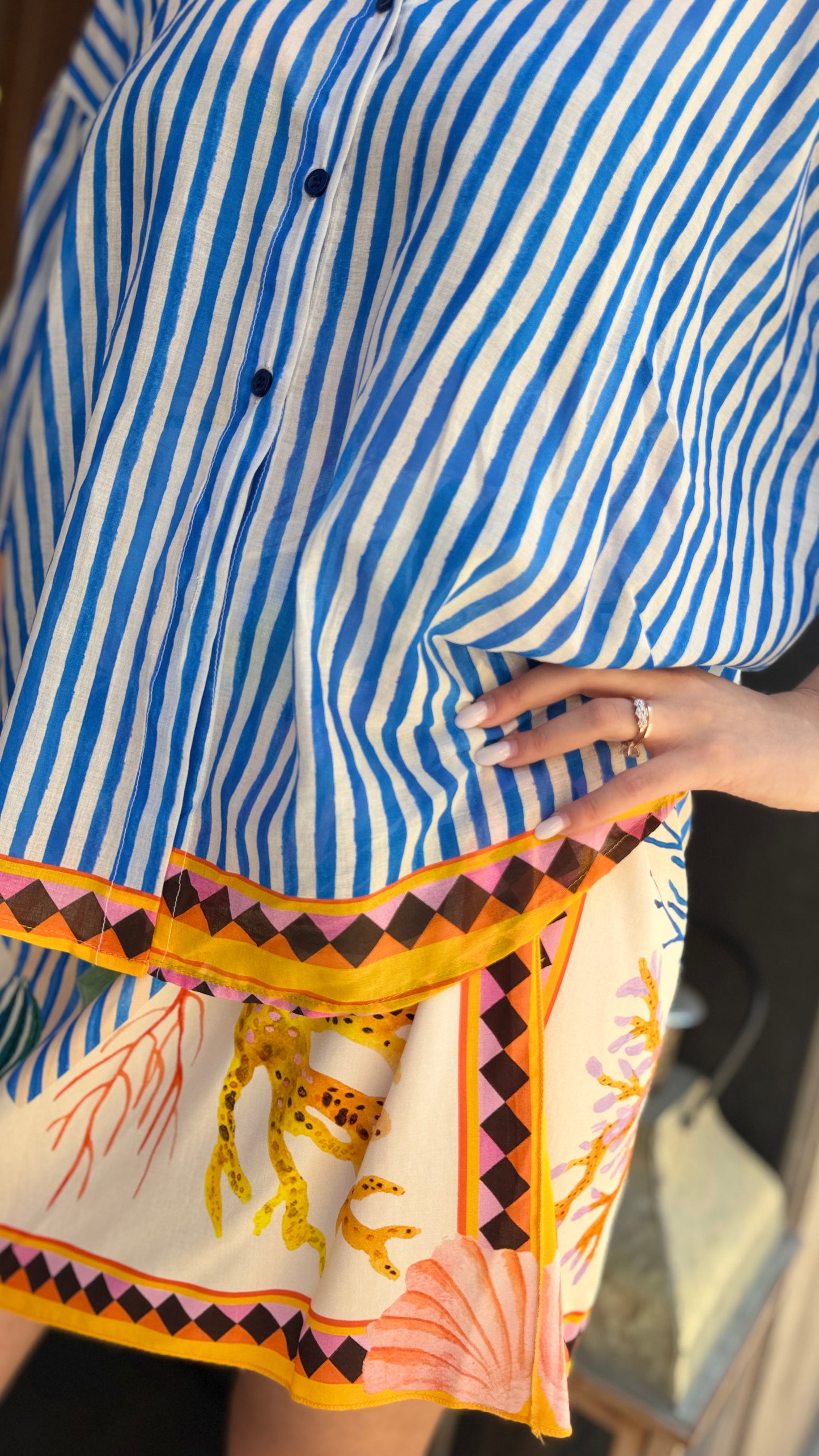 Tensione in Camicia a righe Blu/bianco