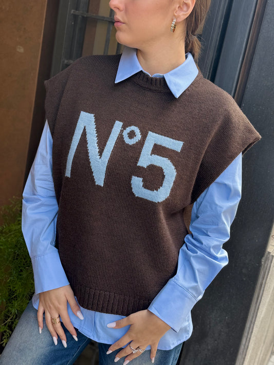 Tensione In Gilet N°5 MORO/CELESTE