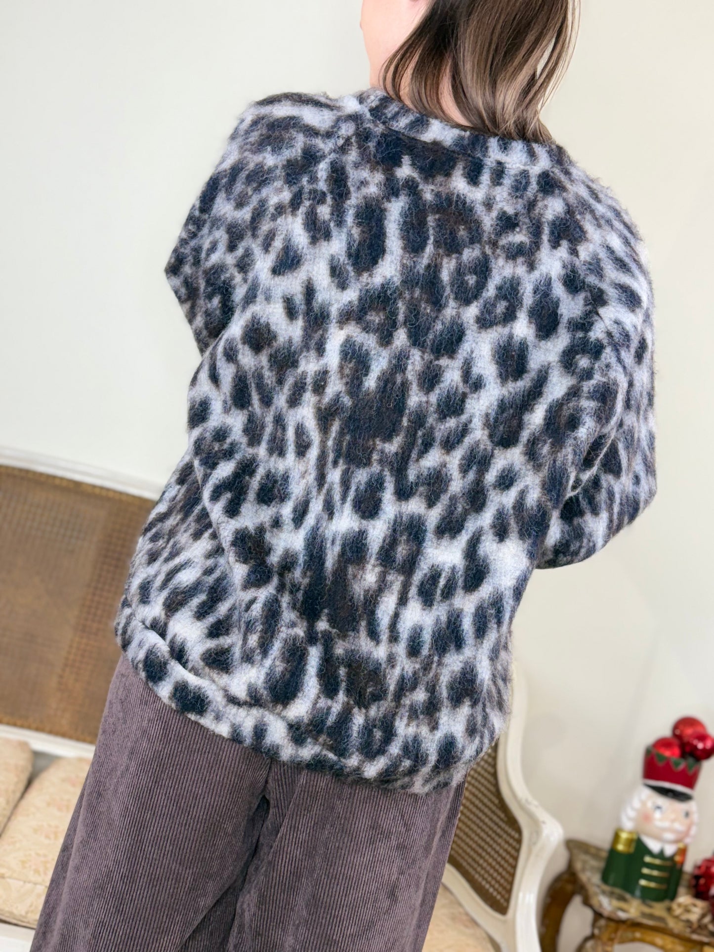 Felpa in lana maculata GRIGIO/NERO/MORO