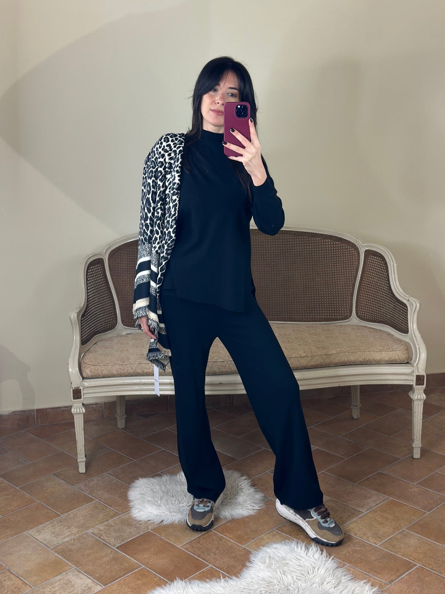 Set in maglia NERO (maglia+pantalone)