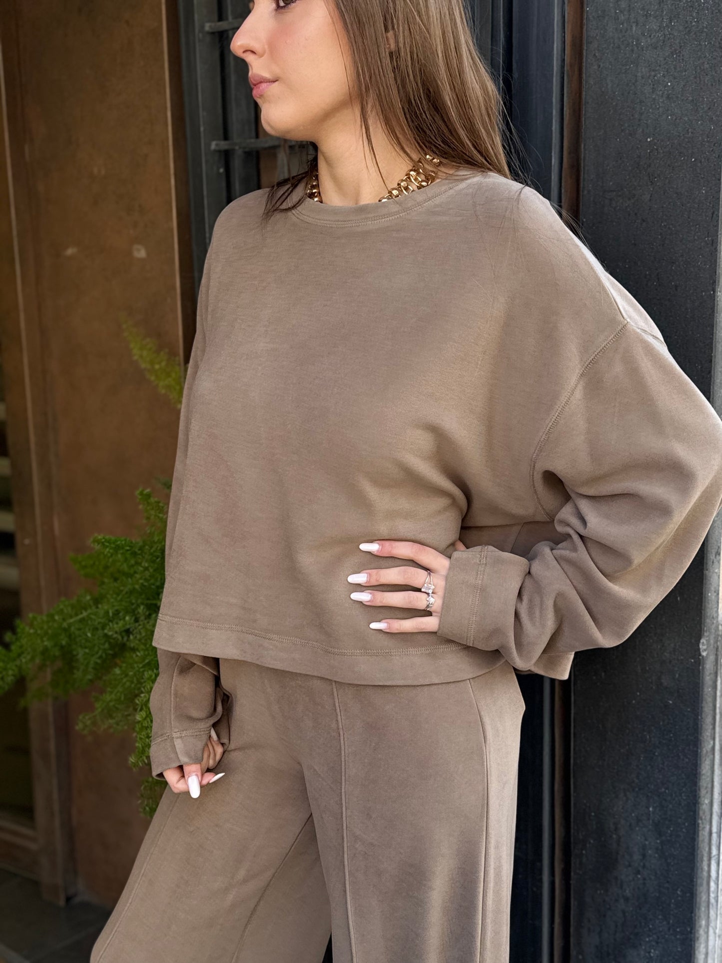 Eleh Felpa GRIGIO/FANGO in lyocell