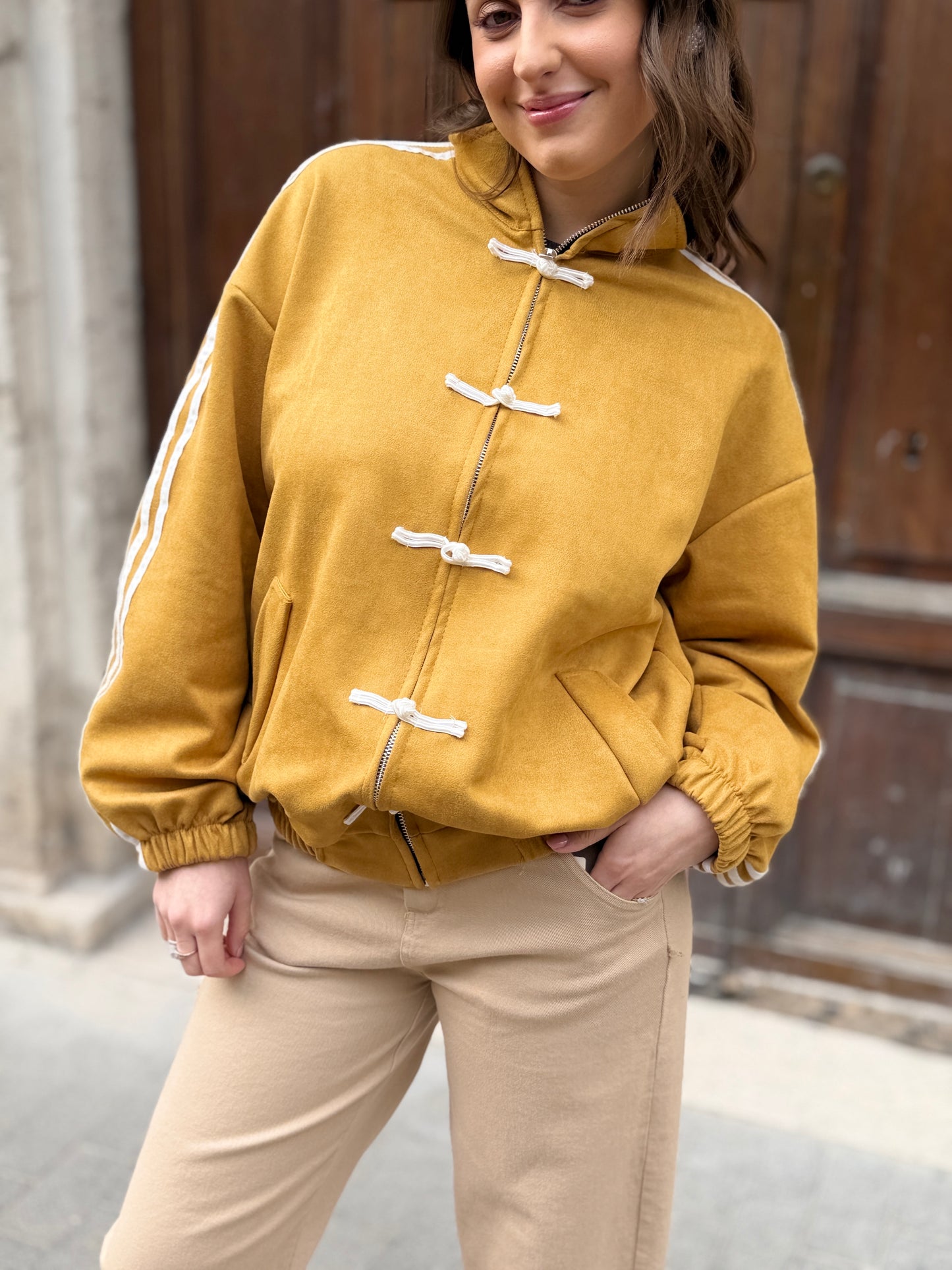 Felpa Sporty Chic Ocra