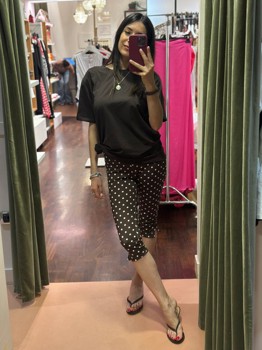 Pantalone Capri POIS CIOCCOLATO e NERO