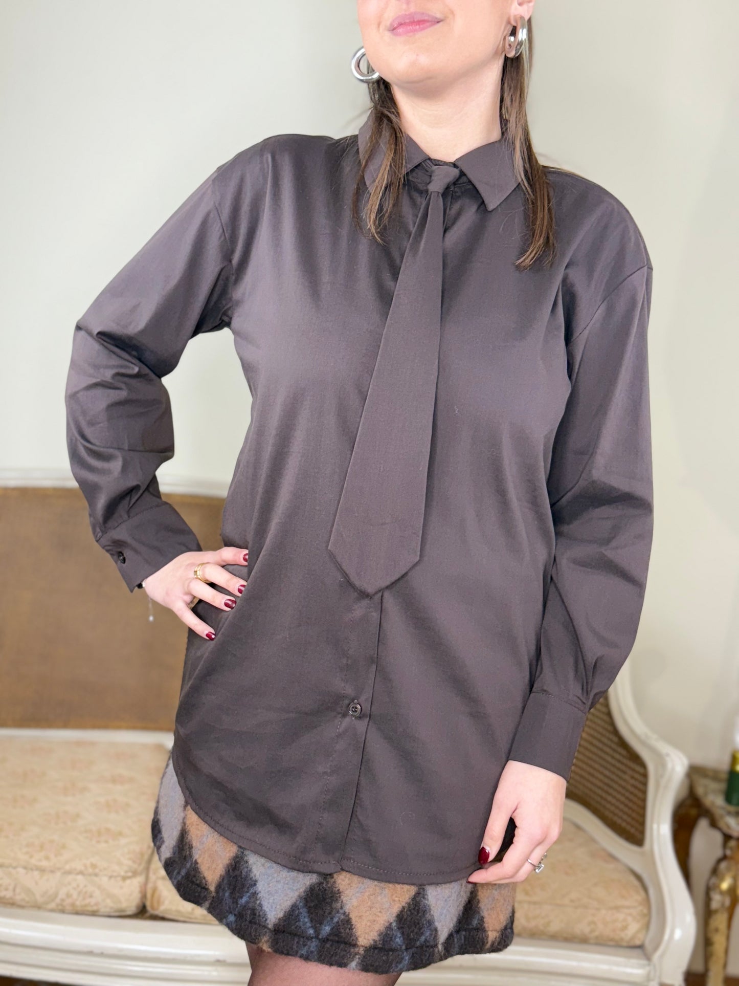 Camicia con cravatta MORO e VINO