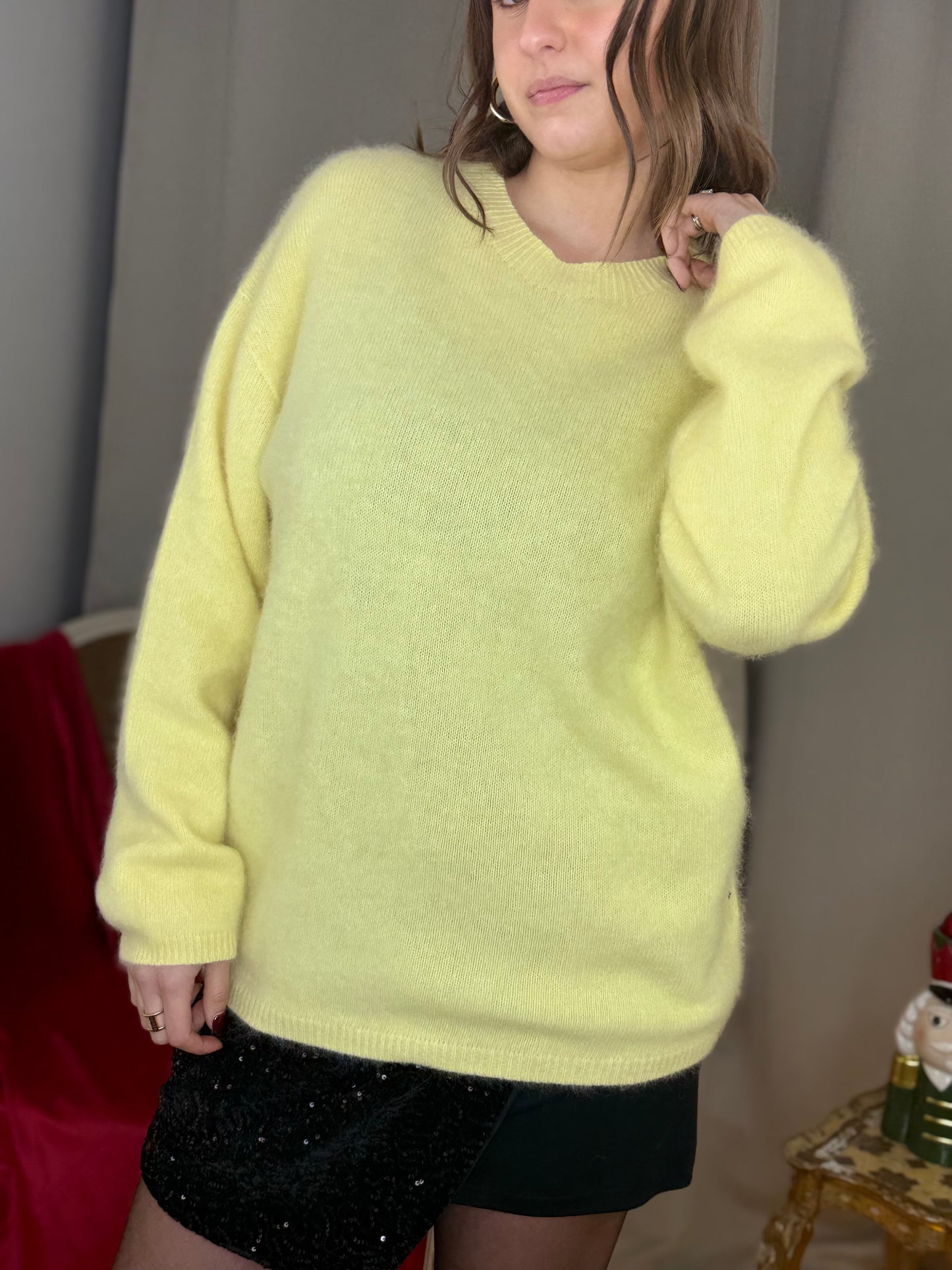 Maglia in cashmere e lana GIALLO