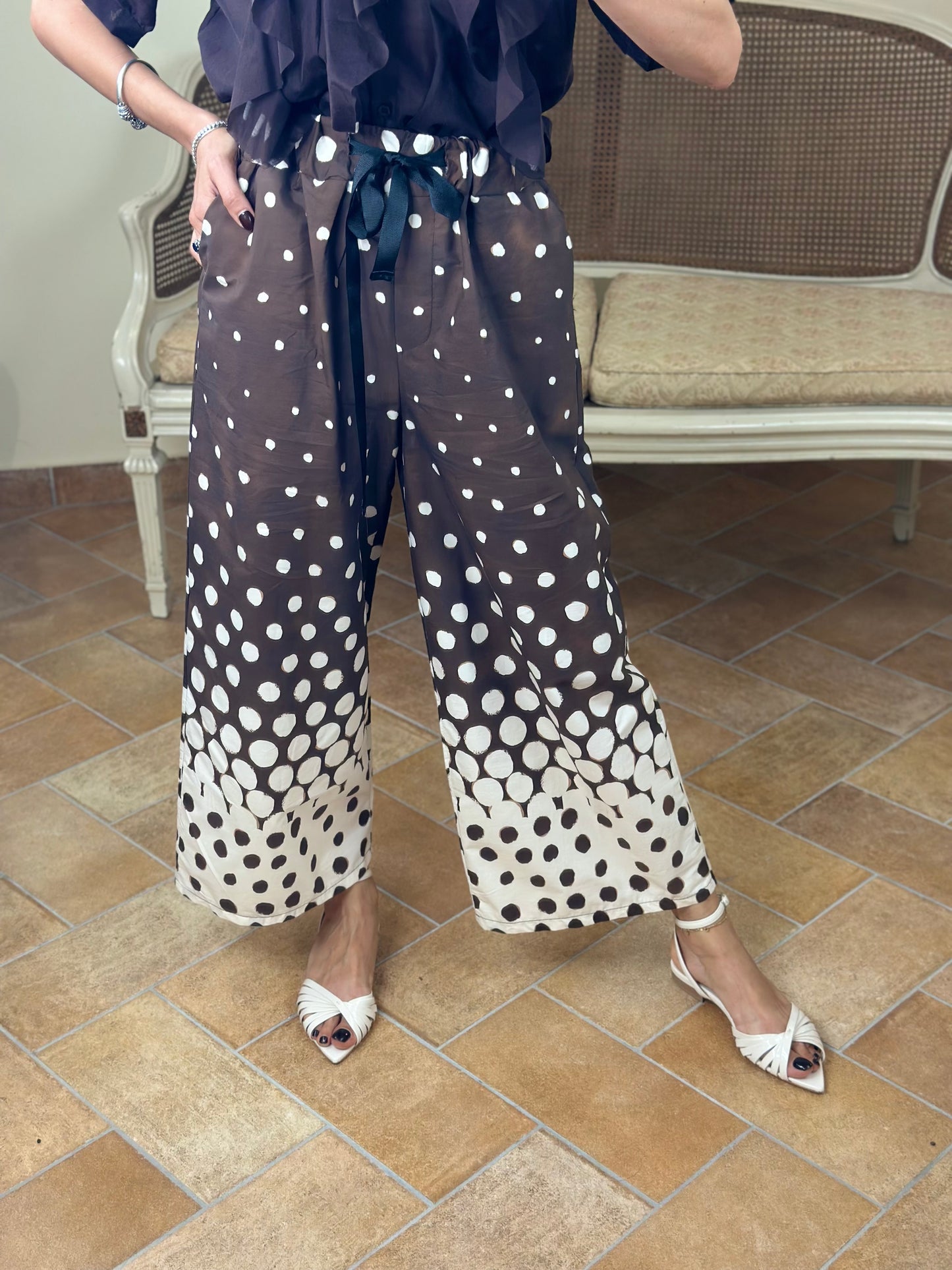 Pantagonna a pois MOKA/BURRO