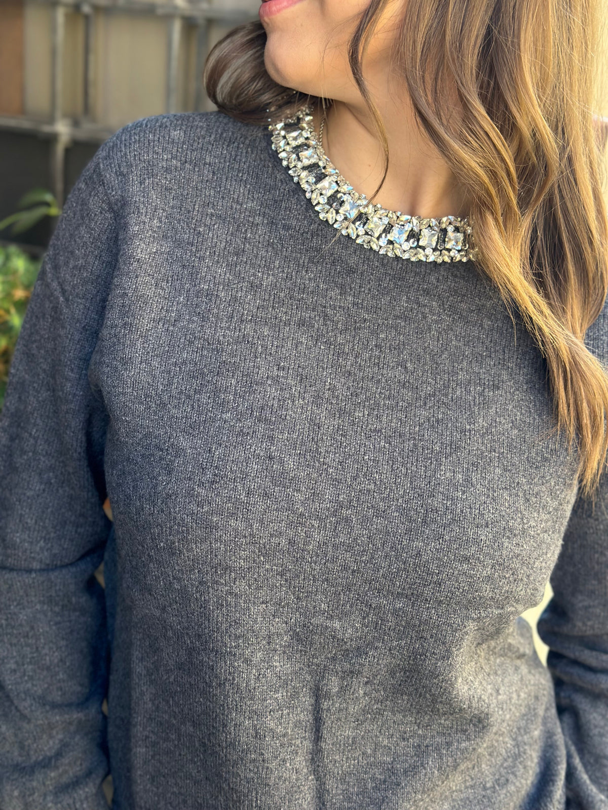 Maglia cashmere e lana con Cristalli (disp. in più colori)