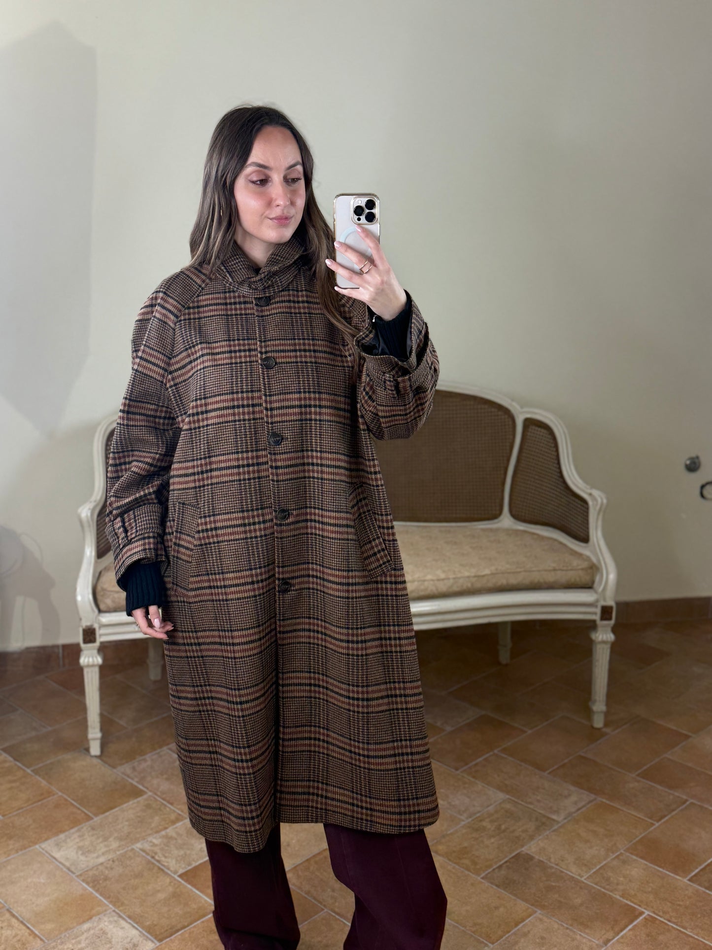Tensione In Cappotto tartan vintage