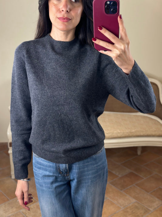 Maglia mezzo collo ANNA misto cachemire ANTRACITE