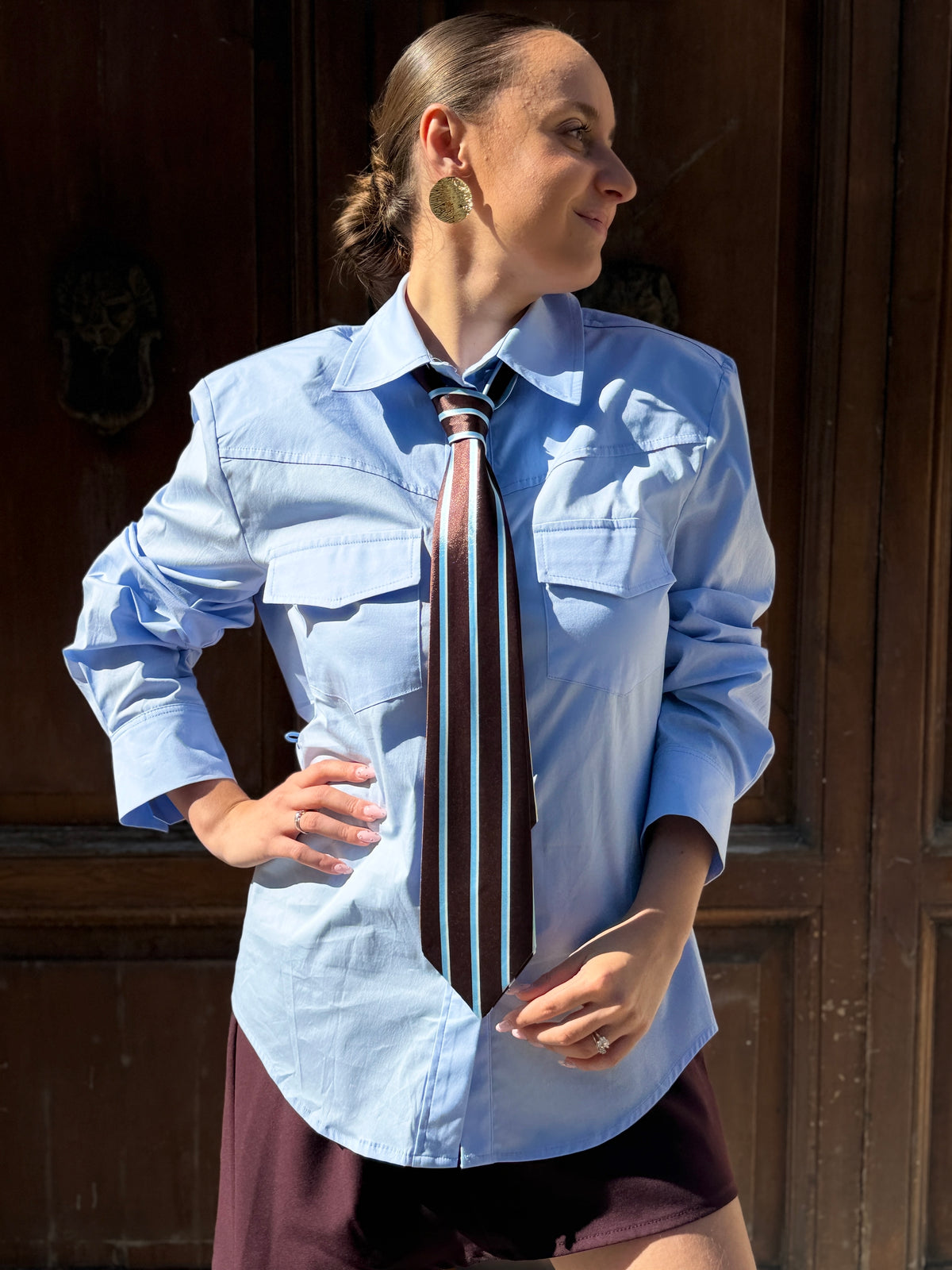 Tensione in Camicia con cravatta CELESTE
