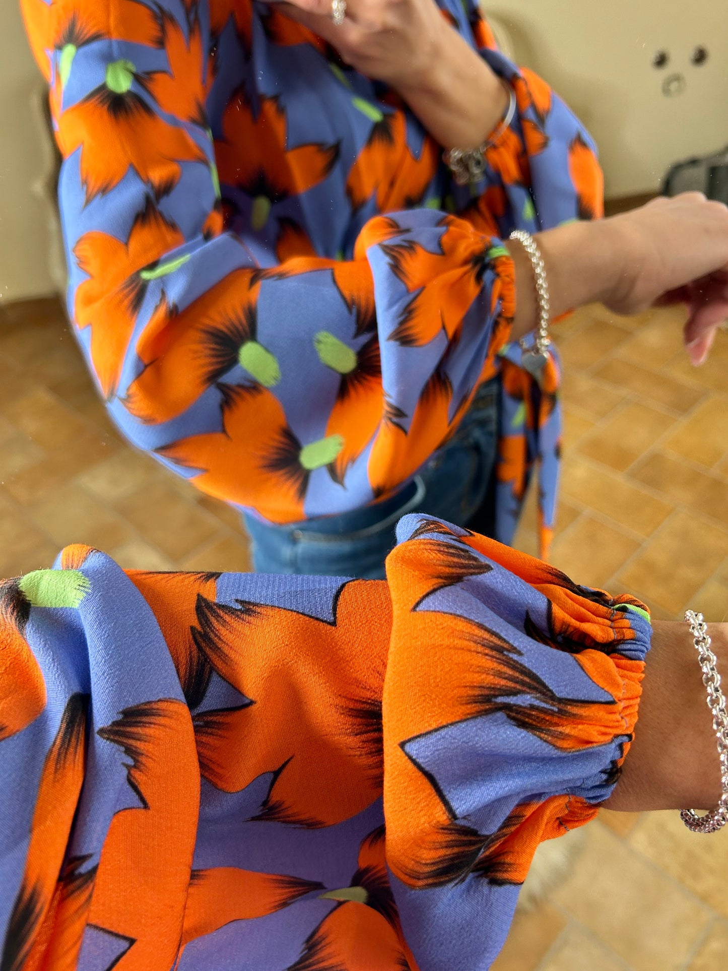 Il Thè delle 5-GARDEN-Camicia orange flowers