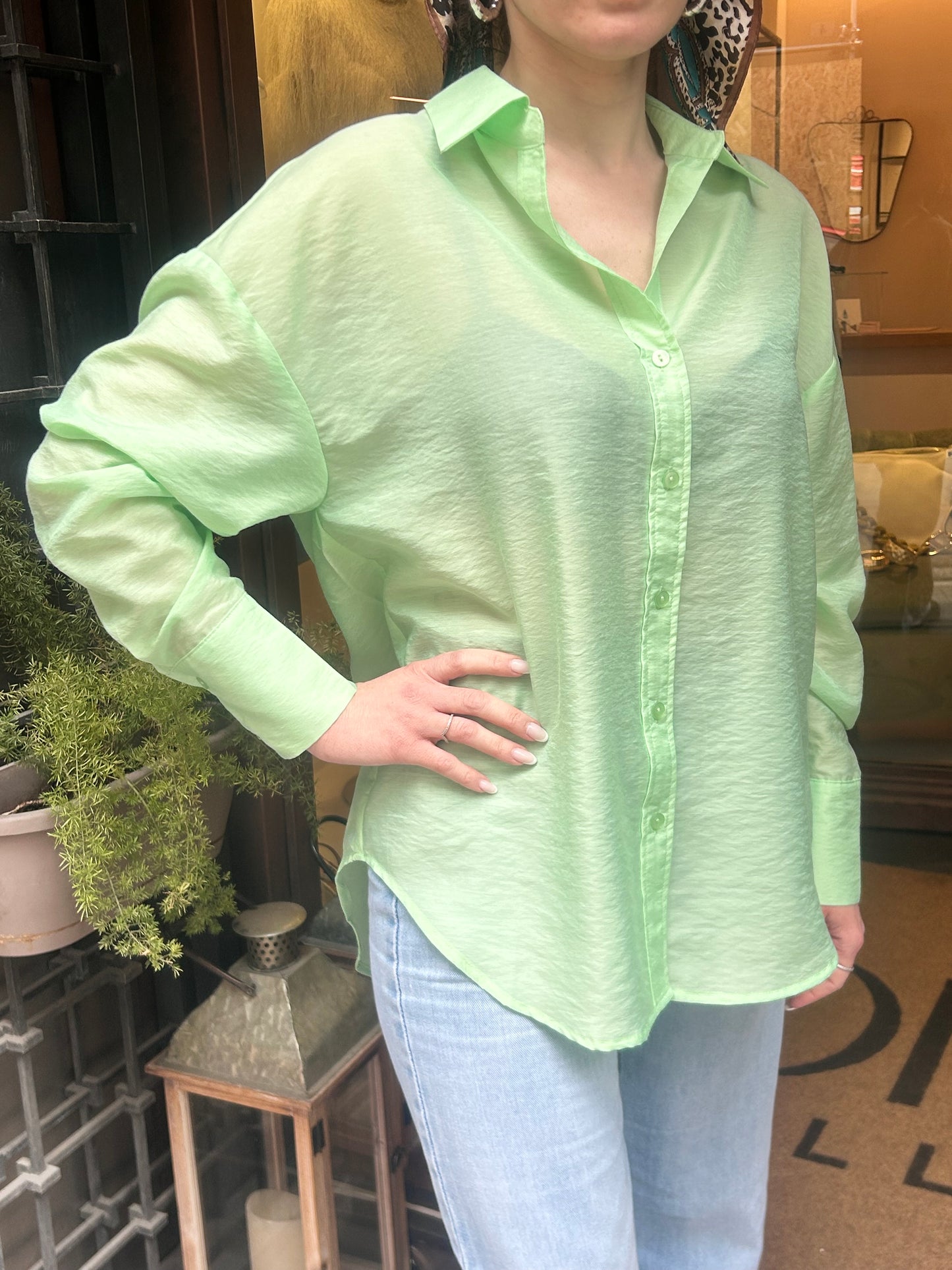 Anonyme Camicia TENCEL SHIRT mint