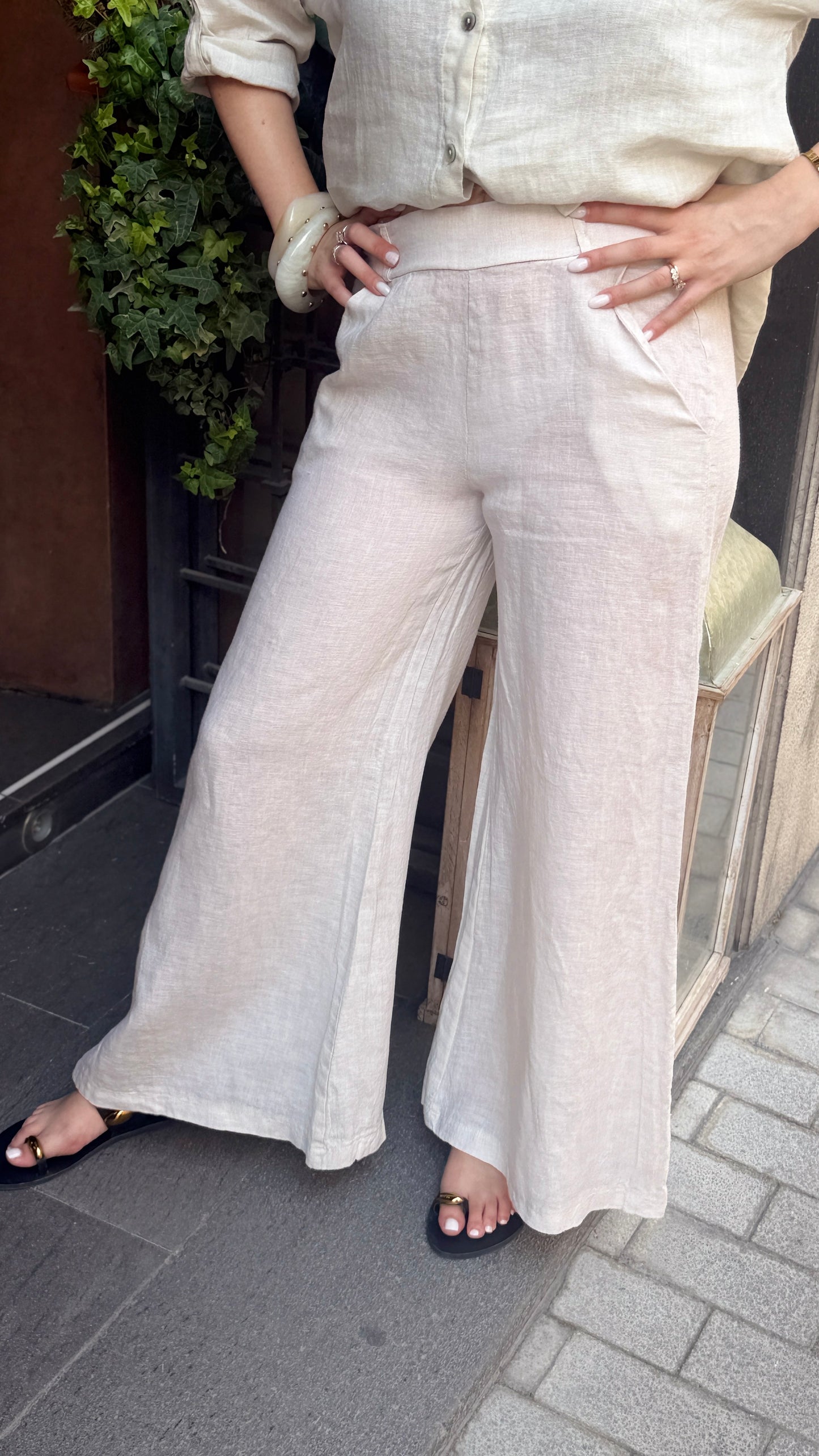 Pantalone MALIBÙ in lino a palazzo (disponibile in più colori)