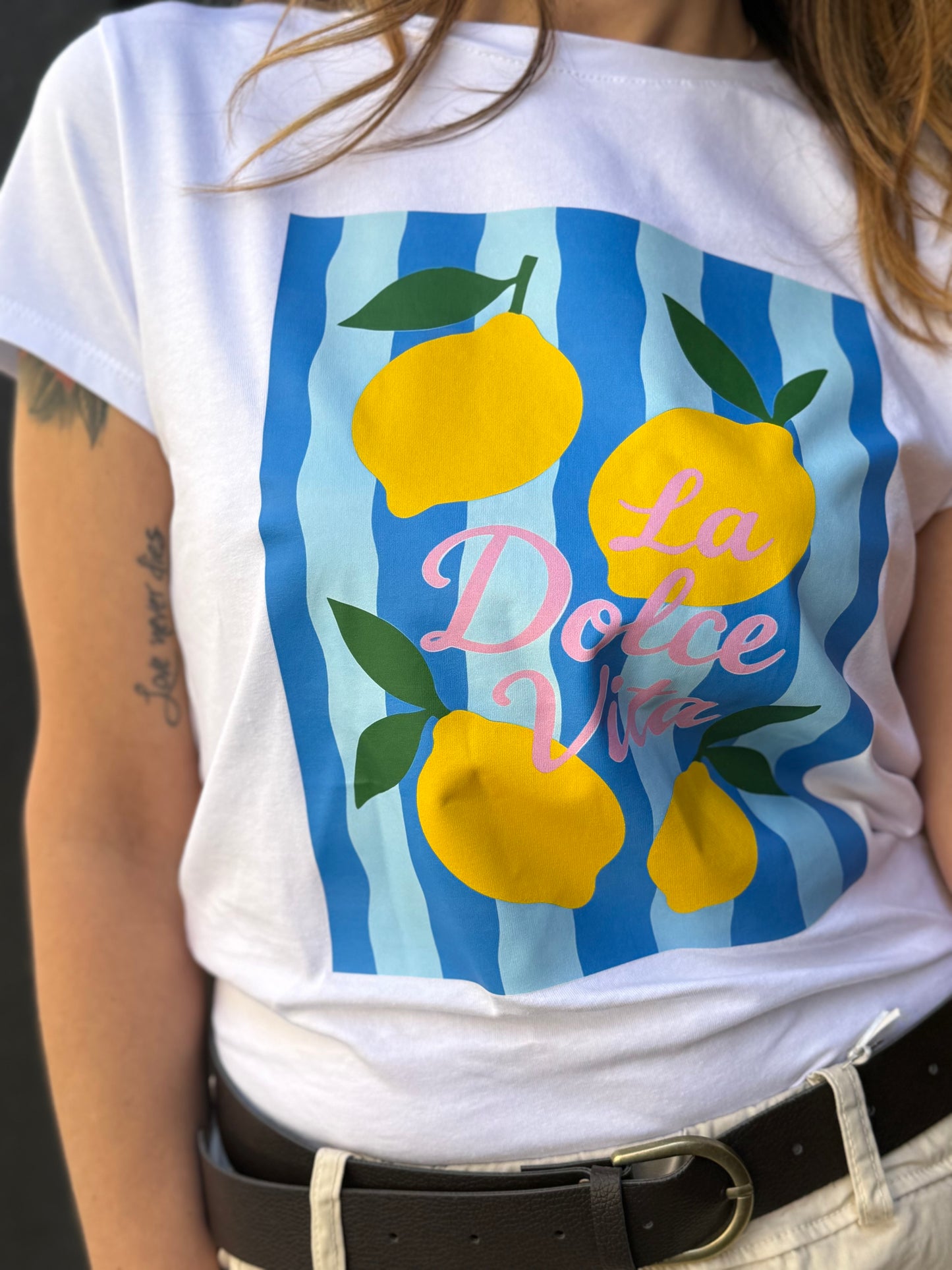 T-shirt stampa Limoni- "LA DOLCE VITA"