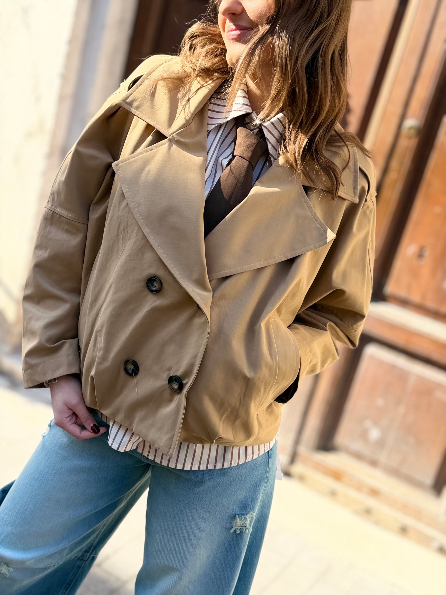 Haveone Trench corto CAMMELLO