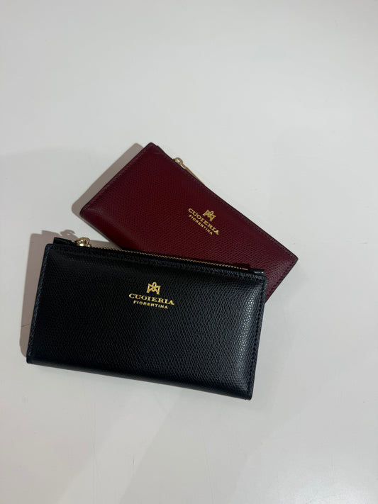 Cuoieria Fiorentina Alice portacarte di credito Nero e bordeaux