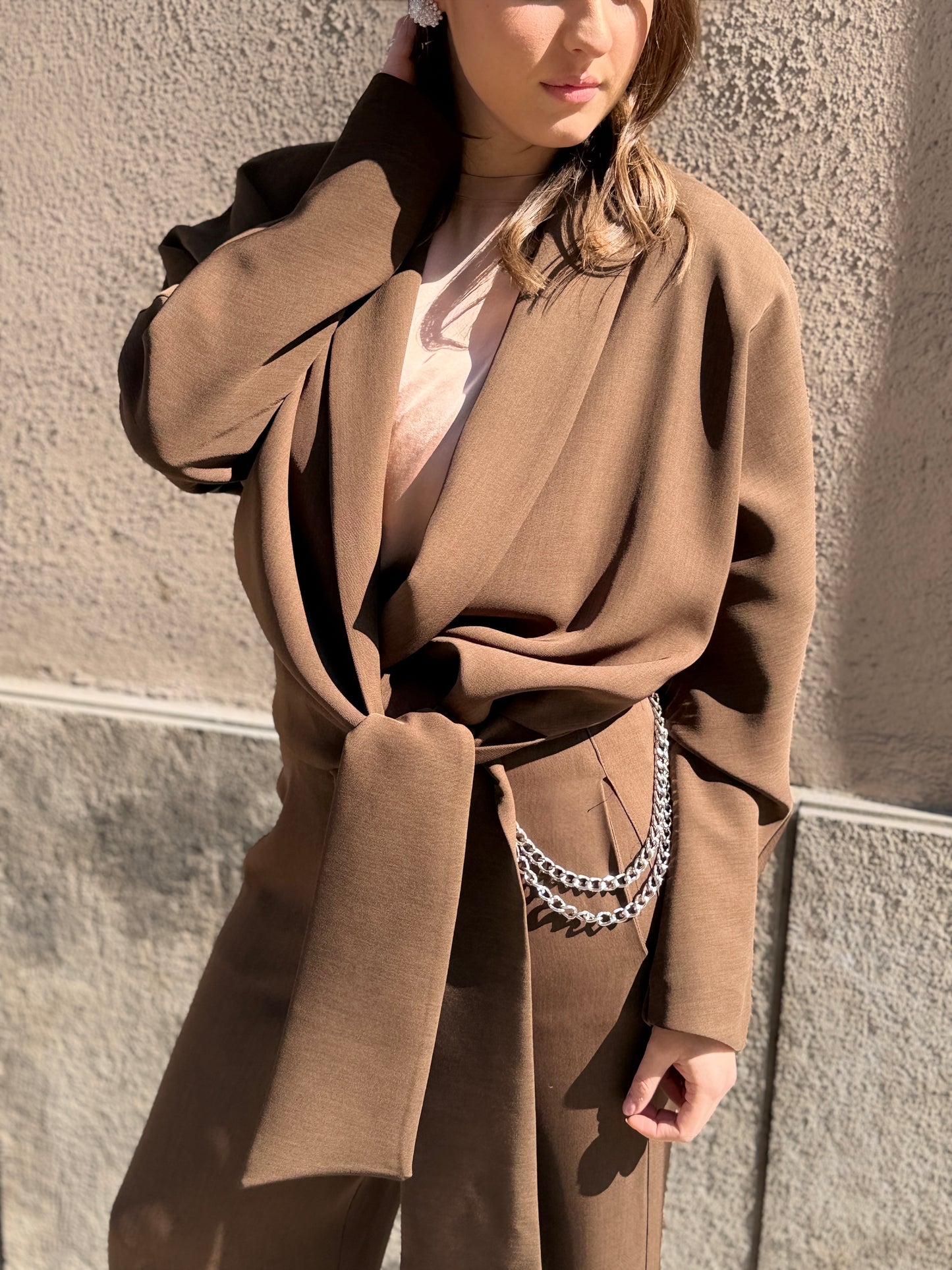 Haveone Giacca incrociata BROWN