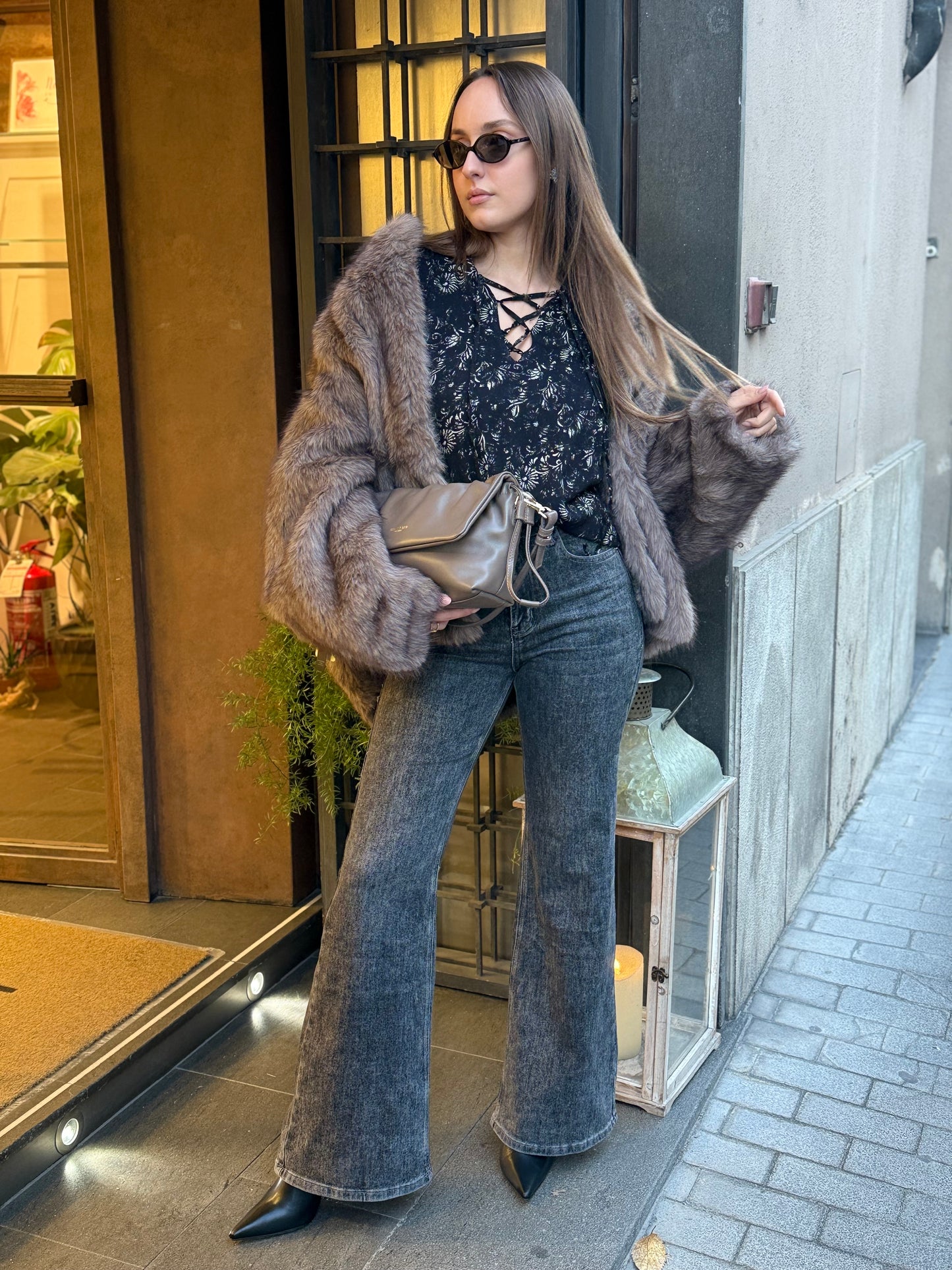 Jeans KELLY zampa GRIGIO