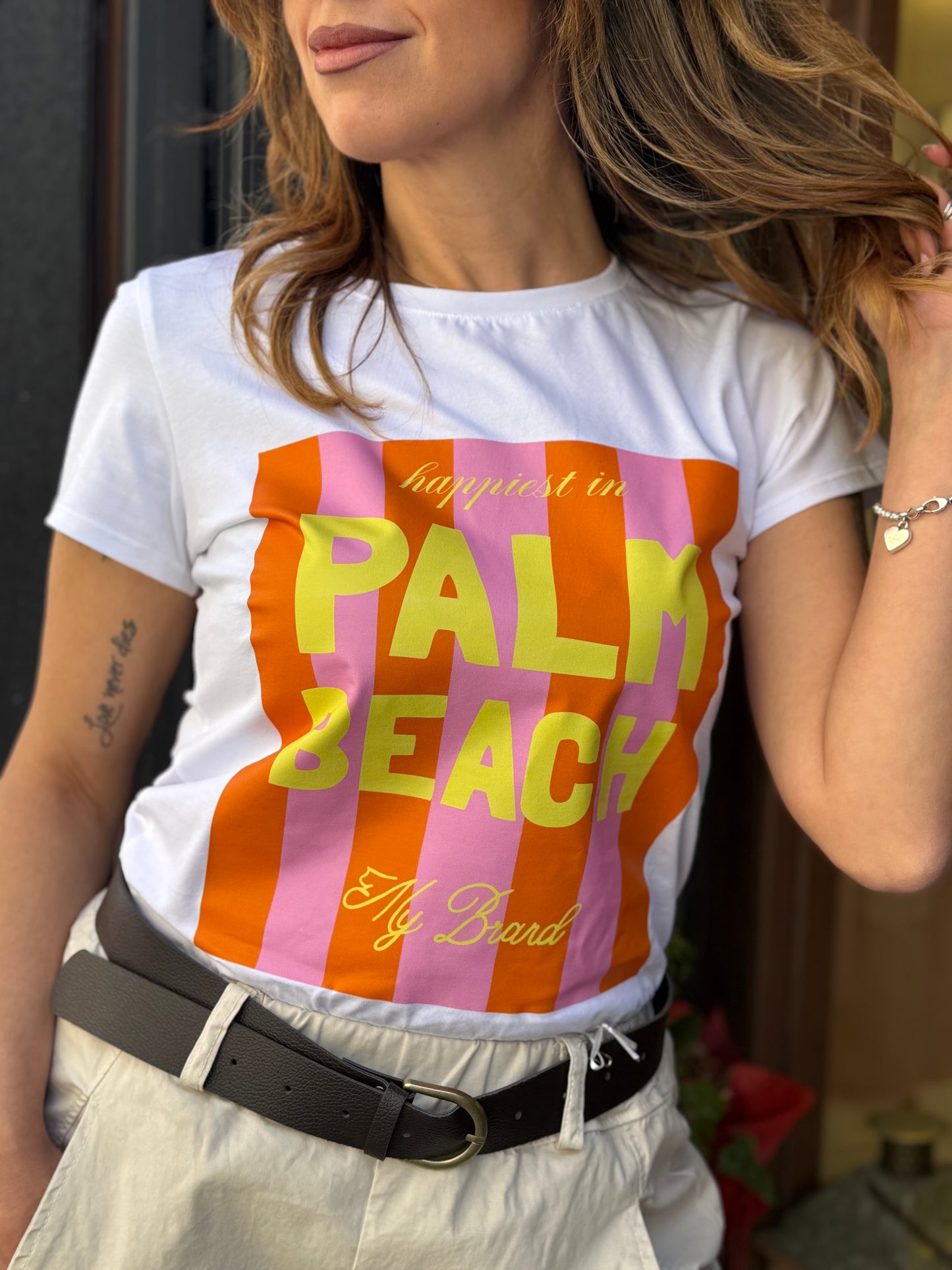 T-shirt stampa "PALM BEACH"