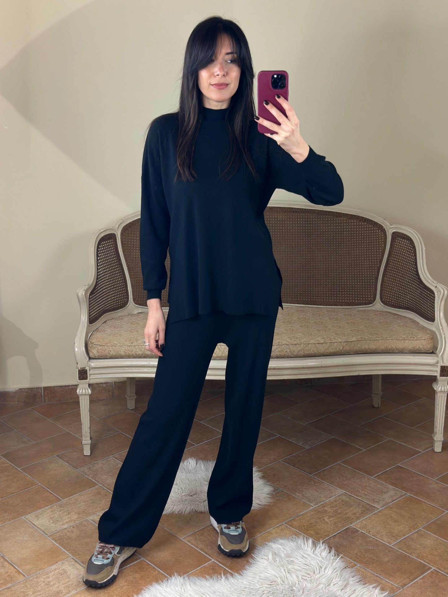 Set in maglia NERO (maglia+pantalone)