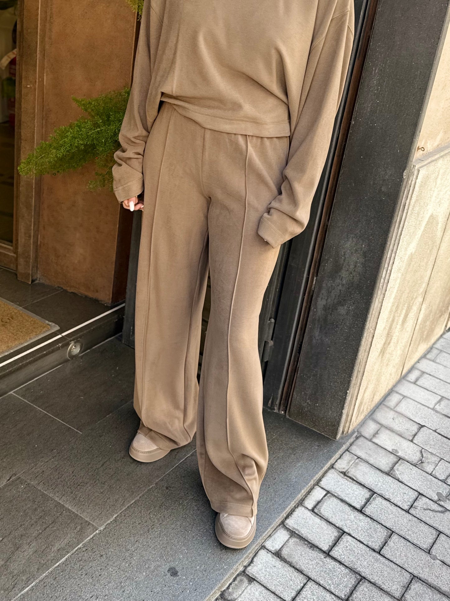 Eleh Pantalone Tuta GRIGIO/FANGO in lyocell