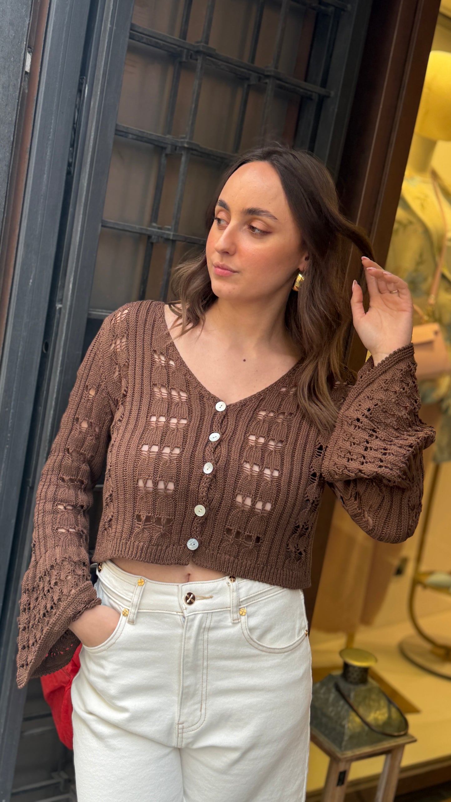 Cardigan traforato MORO