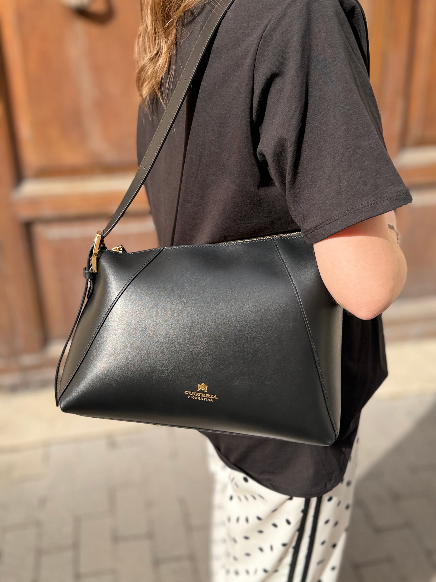 Cuoieria Fiorentina Loop Hobo NERO