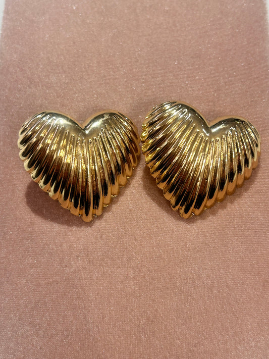 Orecchini CUORI ORO rigati