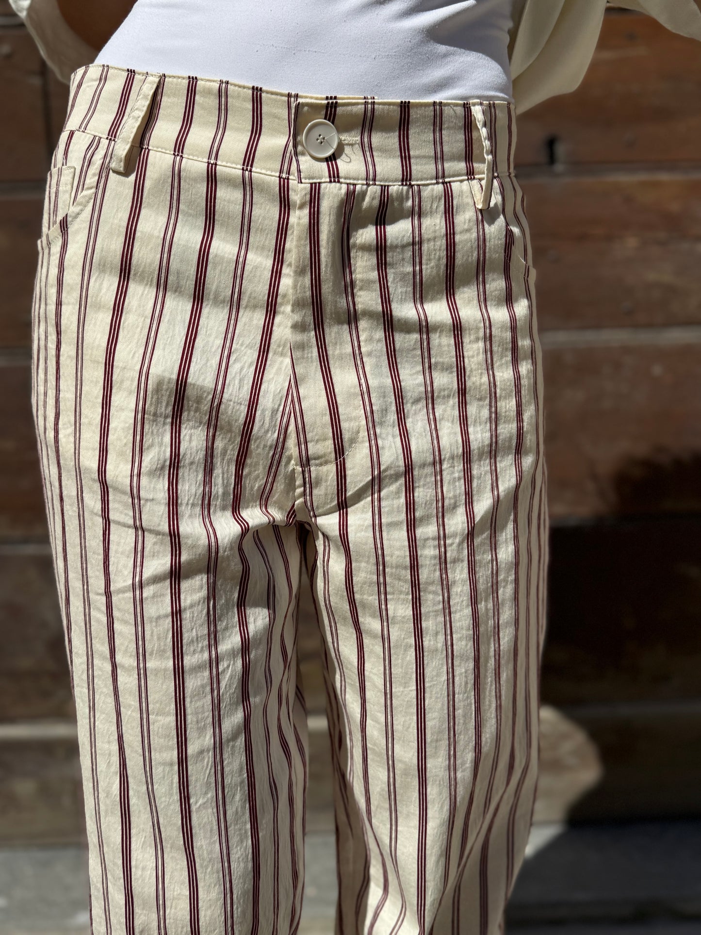 Tensione in Pantalone crop rigato