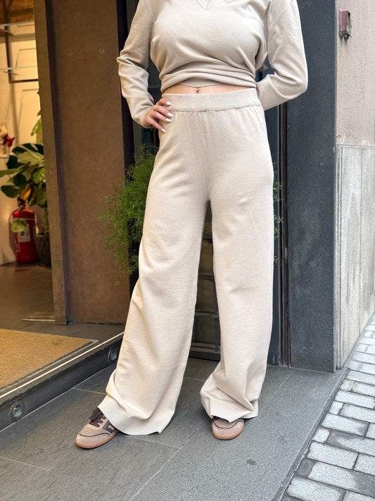 Anonyme Pantalone VISCOSE LUREX KNITWEAE beige