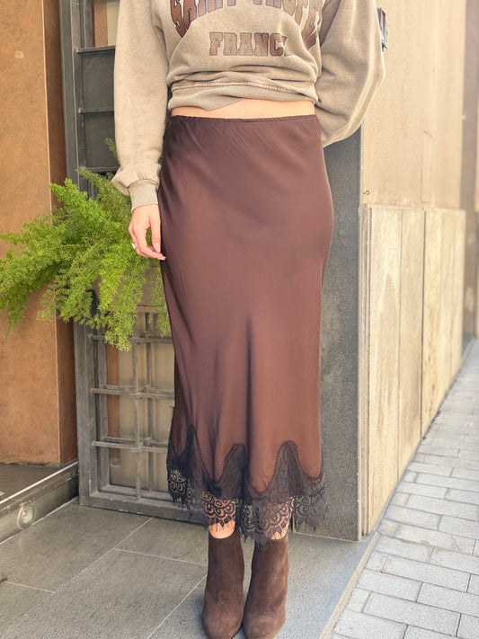 Gonna Lingerie MORO con pizzo nero