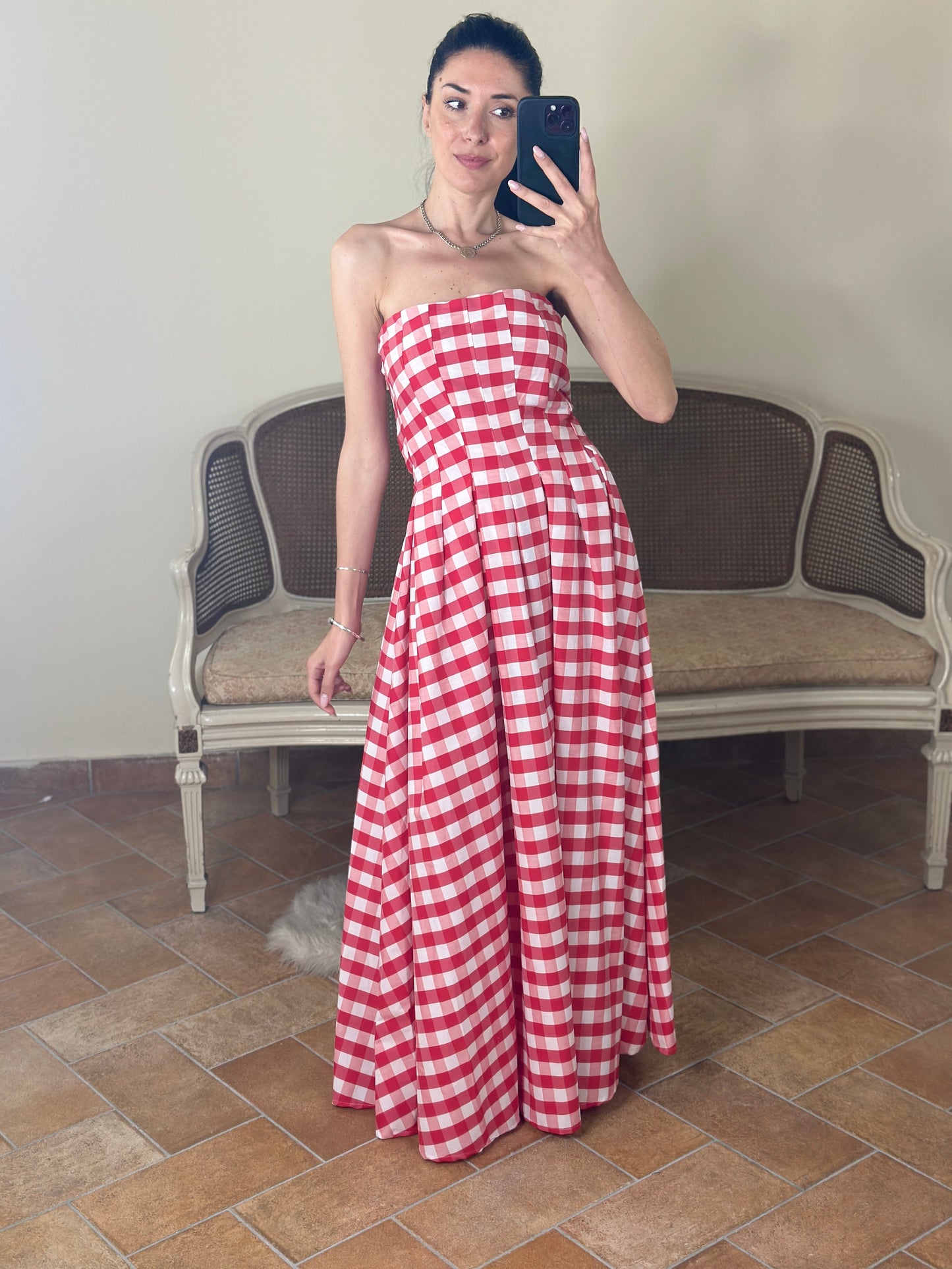 Tensione in Abito lungo in vichy